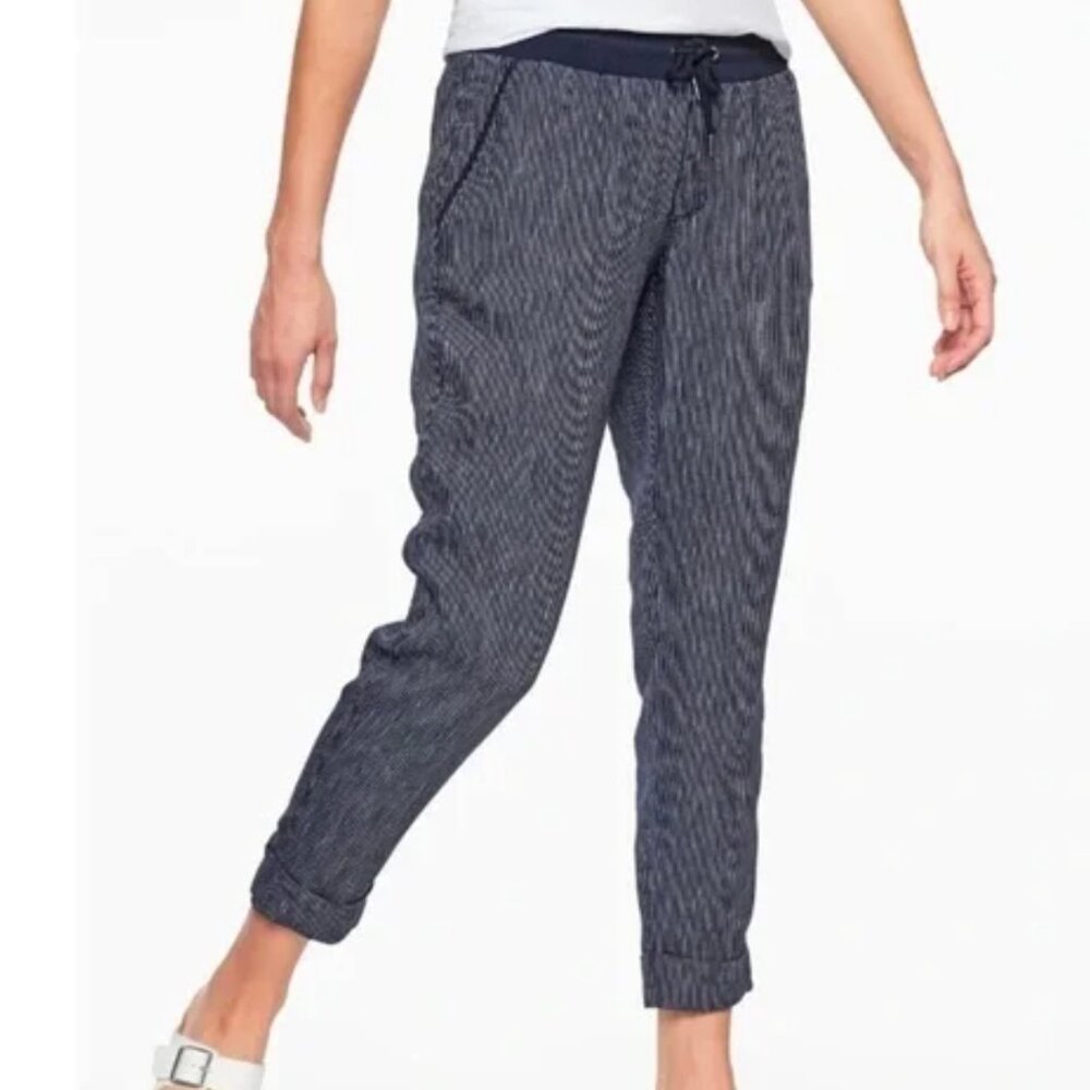 Athleta Stripe Bali Linen Ankle Pant, size 8T